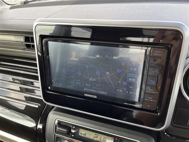 スペーシアカスタム ハイブリッドXS ワンオーナー 社外ナビ/フルセグ/DVD/CD/BT ETC レーダーブレーキ レーンアシスト 両側パワースライド ハーフレザー シートヒーター LEDライト プッシュスタート 純正15インチAW(2枚目)