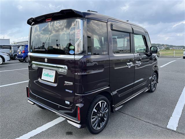 スペーシアカスタム ハイブリッドXS ワンオーナー 社外ナビ/フルセグ/DVD/CD/BT ETC レーダーブレーキ レーンアシスト 両側パワースライド ハーフレザー シートヒーター LEDライト プッシュスタート 純正15インチAW(28枚目)