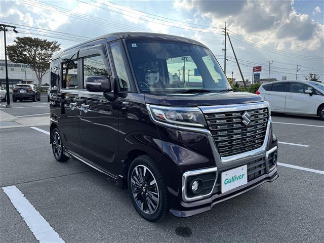 スペーシアカスタム ハイブリッドXS ワンオーナー 社外ナビ/フルセグ/DVD/CD/BT ETC レーダーブレーキ レーンアシスト 両側パワースライド ハーフレザー シートヒーター LEDライト プッシュスタート 純正15インチAW(33枚目)