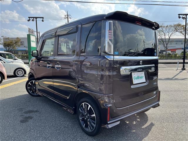 スペーシアカスタム ハイブリッドXS ワンオーナー 社外ナビ/フルセグ/DVD/CD/BT ETC レーダーブレーキ レーンアシスト 両側パワースライド ハーフレザー シートヒーター LEDライト プッシュスタート 純正15インチAW(43枚目)