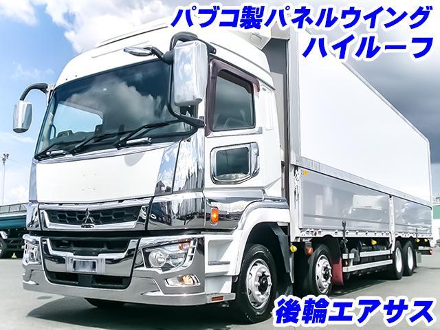 スーパーグレート 　パブコ製パネルウイング　ハイルーフ　４軸低床　後輪エアサス　最大積載１３，３００ｋｇ　荷台寸法（長９６２×幅２４１×高２６４）　１０トン　１０ｔ　対応免許／大型免許（2枚目）