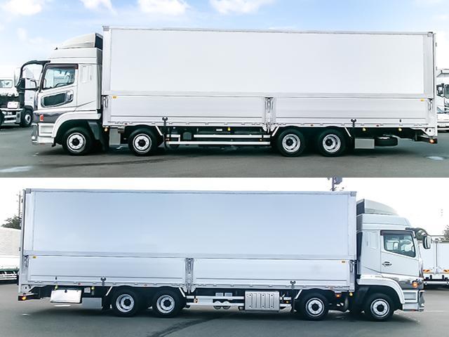 スーパーグレート 　パブコ製パネルウイング　ハイルーフ　４軸低床　後輪エアサス　最大積載１３，３００ｋｇ　荷台寸法（長９６２×幅２４１×高２６４）　１０トン　１０ｔ　対応免許／大型免許（6枚目）