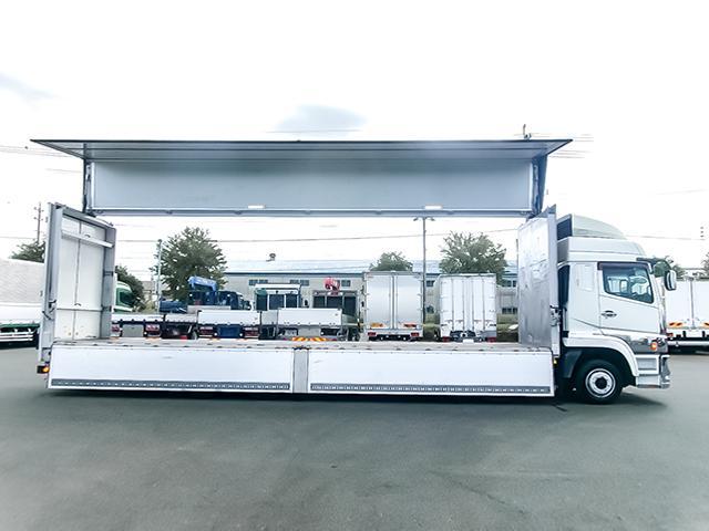 スーパーグレート 　パブコ製パネルウイング　ハイルーフ　４軸低床　後輪エアサス　最大積載１３，３００ｋｇ　荷台寸法（長９６２×幅２４１×高２６４）　１０トン　１０ｔ　対応免許／大型免許（12枚目）