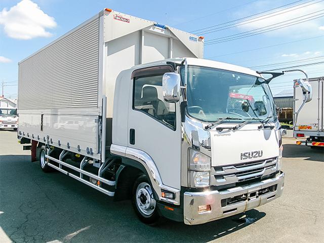 フォワード  日本フルハーフ製アルミウイング 跳ね上げパワーゲート 6速ミッション メッキパーツ ターボ車 最大積載2700kg 荷台寸法(長629×幅240×高239) 4トン 4t 対応免許/8t限定中型免許(3枚目)