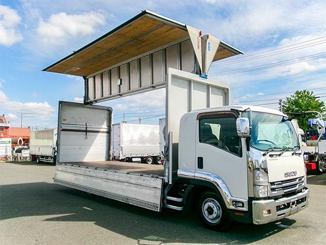 フォワード  日本フルハーフ製アルミウイング 跳ね上げパワーゲート 6速ミッション メッキパーツ ターボ車 最大積載2700kg 荷台寸法(長629×幅240×高239) 4トン 4t 対応免許/8t限定中型免許(11枚目)