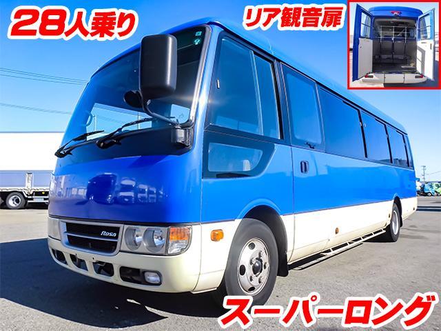 ローザ  マイクロバス 28人乗り スーパーロング リア観音扉 自動スライドドア モケットシート リクライニングシート デュオニック 対応免許/中型免許(2枚目)