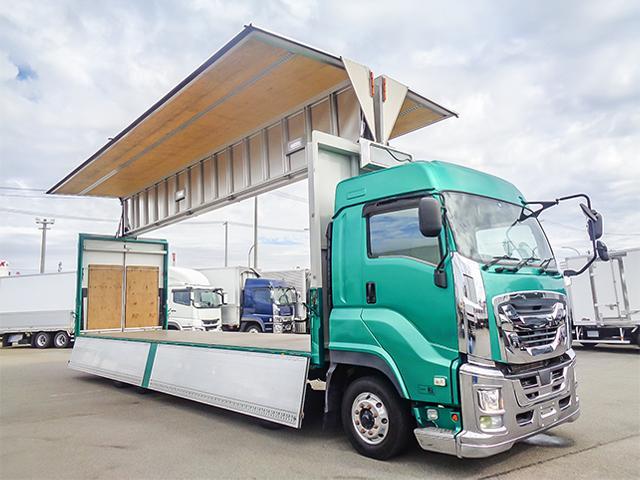 ギガ  フルハーフ製アルミウイング ハイルーフ 後輪エアサス スタンションホール 2デフ 最大積載13,800kg 荷台寸法(長968×幅240×高265) 10トン 10t 対応免許/大型免許(14枚目)