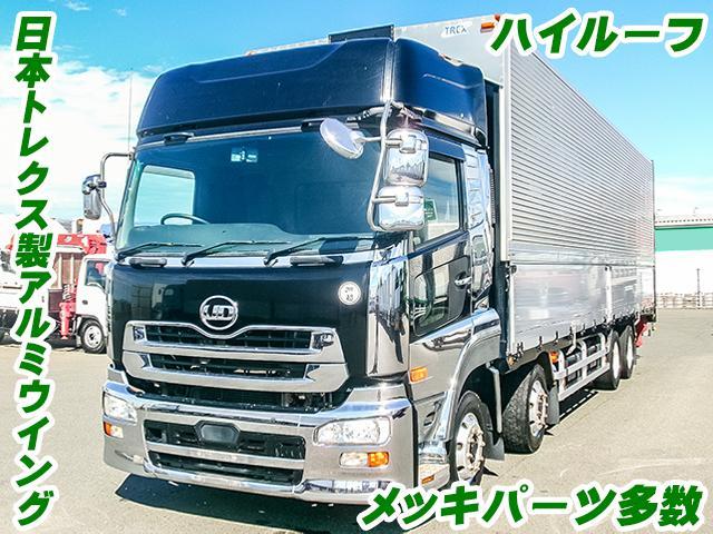 クオン  日本トレクス製アルミウイング ハイルーフ 後輪エアサス 2デフ エスコット 最大積載13,500kg 荷台寸法(長961×幅241×高265) 10トン 10t 対応免許/大型免許(2枚目)