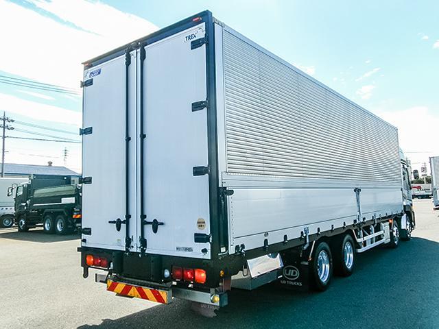 クオン  日本トレクス製アルミウイング ハイルーフ 後輪エアサス 2デフ エスコット 最大積載13,500kg 荷台寸法(長961×幅241×高265) 10トン 10t 対応免許/大型免許(5枚目)