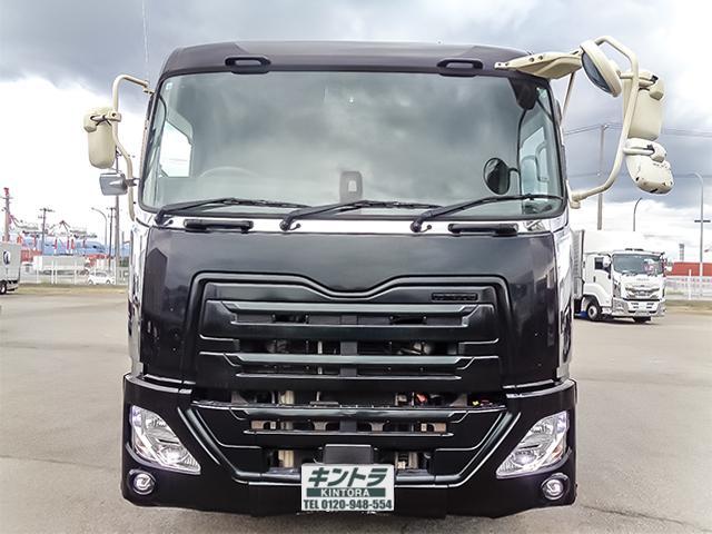 クオン 新明和製ダンプ リターダー MT車 積載8600kg 荷台寸法(長509×幅219×高49) 10トン 10t 対応免許/大型免許(5枚目)