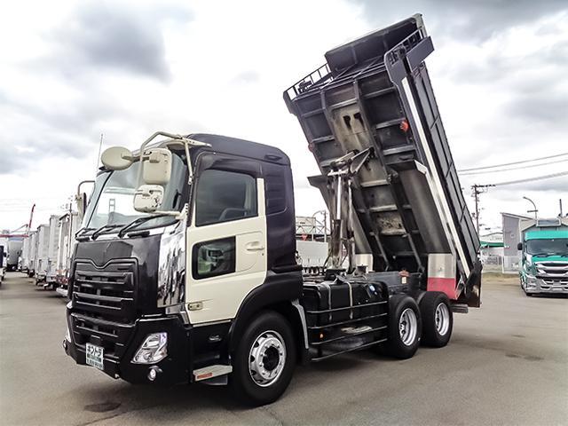 クオン 新明和製ダンプ リターダー MT車 積載8600kg 荷台寸法(長509×幅219×高49) 10トン 10t 対応免許/大型免許(10枚目)