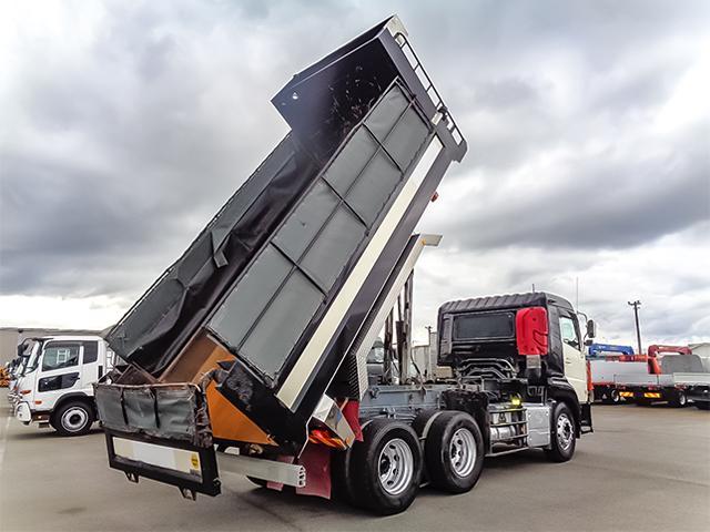 クオン 新明和製ダンプ リターダー MT車 積載8600kg 荷台寸法(長509×幅219×高49) 10トン 10t 対応免許/大型免許(11枚目)