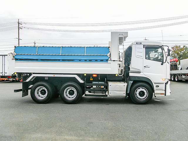 クオン 新明和製ダンプ リターダー 7速ミッション 電動コボレーン 2デフ 最大積載9,100kg 荷台寸法(長509×幅220×高49) 10トン 10t 対応免許/大型免許(10枚目)