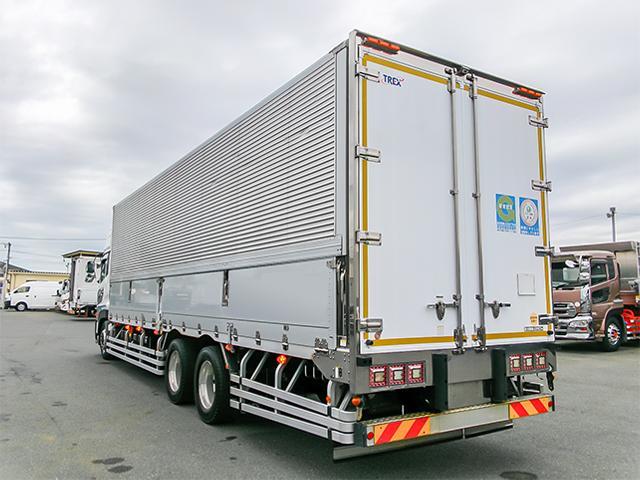 クオン トレクス製アルミウイング 総輪エアサス 門枠ステンレス 最大積載13,400kg 荷台寸法(長961×幅240×高249) 10トン 10t 対応免許/大型免許(6枚目)