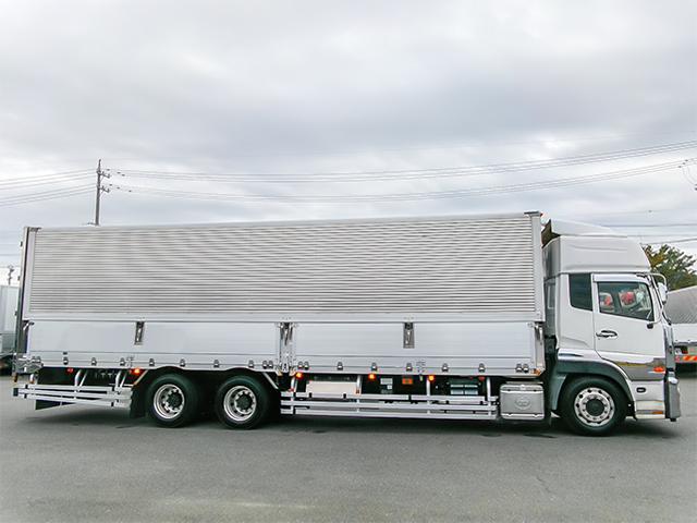 クオン トレクス製アルミウイング 総輪エアサス 門枠ステンレス 最大積載13,400kg 荷台寸法(長961×幅240×高249) 10トン 10t 対応免許/大型免許(9枚目)