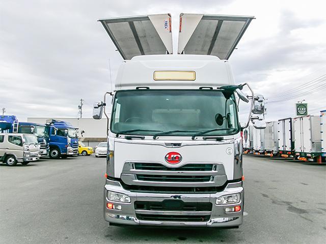 クオン トレクス製アルミウイング 総輪エアサス 門枠ステンレス 最大積載13,400kg 荷台寸法(長961×幅240×高249) 10トン 10t 対応免許/大型免許(15枚目)