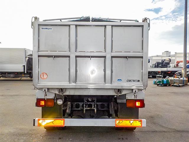 コンドル オ-ルステンレス製深ダンプ 土砂禁 電動コボレーン フェンダーステンレス 最大積載3,600kg 荷台寸法(長319×幅190×高106) 4トン 4t 対応免許/8t限定中型免許(7枚目)