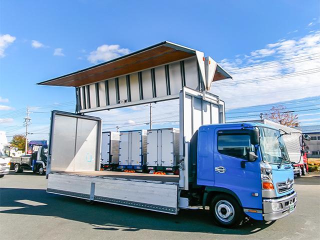 ヒノレンジャー 　トランテックス製アルミウイング　ワイドボディ　後輪エアサス　ラッシングレール　最大積載２，９００ｋｇ　荷台寸法（長６２７×幅２４０×高２４０）　４トン　４ｔ　対応免許／８ｔ限定中型免許（12枚目）
