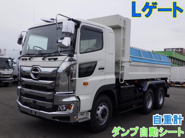 プロフィア 土砂ダンプ 2デフ Lゲート メッキ付 新明和工業 自動シート 自重計(2枚目)