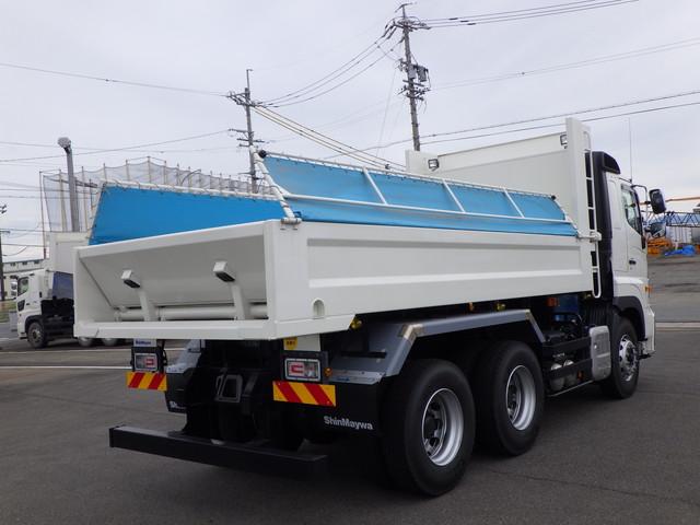プロフィア 土砂ダンプ 2デフ Lゲート メッキ付 新明和工業 自動シート 自重計(5枚目)