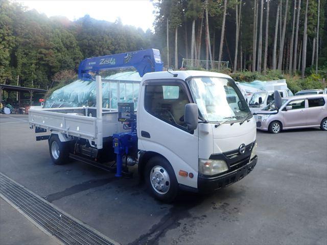 デュトロ 高床　ディーゼル　ターボ　小型　トラック　３トン　タダノ　４段　ラジコン　クレーン　積載３ｔ　標準　ロング　ヒノ　デュトロ　２．６３ｔ吊　全塗装　排ガスマフラー洗浄　荷台内寸　Ｌ３５０　Ｗ１７８　Ｈ３８．５　床鉄板　横ネタ補強　ＤＰＲ　（２２９６）（3枚目）