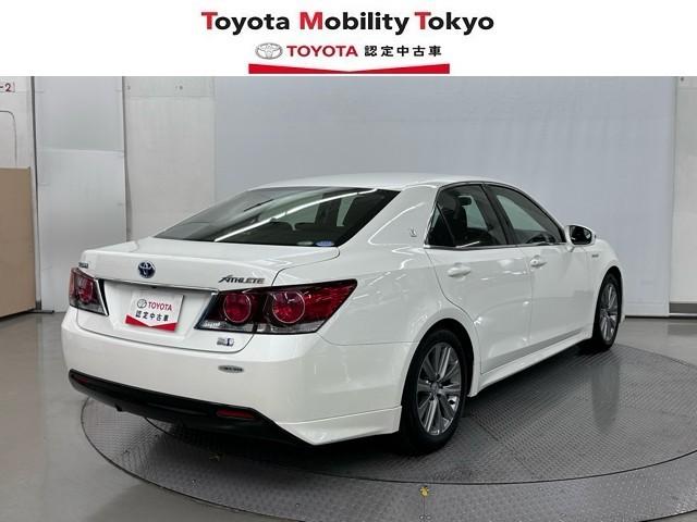 クラウンハイブリッド アスリート　エアバッグ　地デジＴＶ　横滑り防止　ＡＣ　ＤＶＤ再生　ＡＢＳ　キーフリー　スマートキー＆プッシュスタート　パワステ　オートクルーズ　ＥＴＣ付　ミュージックプレイヤー接続可　バックカメラ　メモリーナビ（2枚目）