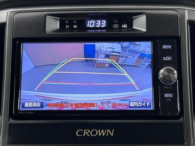 クラウンハイブリッド アスリート　エアバッグ　地デジＴＶ　横滑り防止　ＡＣ　ＤＶＤ再生　ＡＢＳ　キーフリー　スマートキー＆プッシュスタート　パワステ　オートクルーズ　ＥＴＣ付　ミュージックプレイヤー接続可　バックカメラ　メモリーナビ（6枚目）