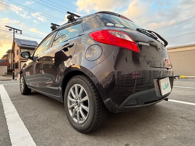 デミオ 13C ・シートカバー・ステアリングカバー・レベライザー・電格ミラー・純正ワンセグナビ・AM/FM・iPad・ETC(社外)・スタッドレスタイヤ付き・夏タイヤ付き(18枚目)