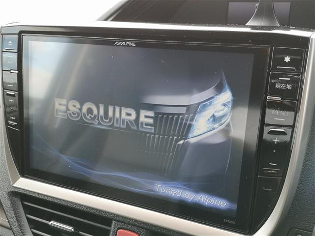 エスクァイア Gi アルパインナビ TV CD DVD SD ラジオ USB BT HDMI アルパイン製フリップダウンモニター クルコン ETC Bカメラ シートヒーター MTモード付AT 両側パワスラ 後席AAC(4枚目)