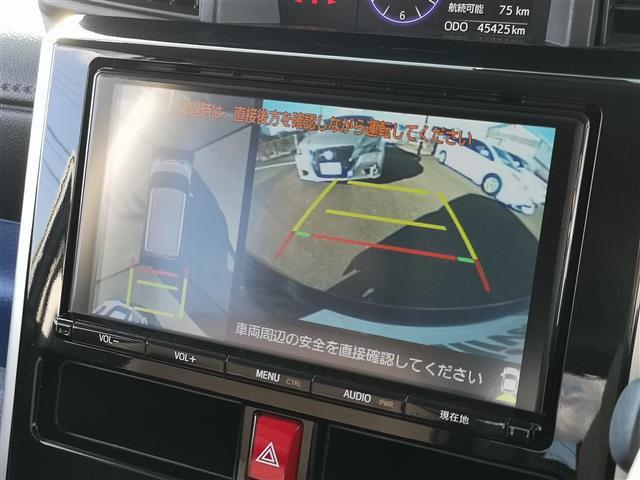 ルーミー カスタムG S 純正ナビ AM FM DISC SD TV BT USB iPod HDMI シートヒーター 両側電動 ETC 全方位カメラ 後方コーナーセンサー アイドリングストップ 横滑り防止装置 衝突被害軽減(5枚目)