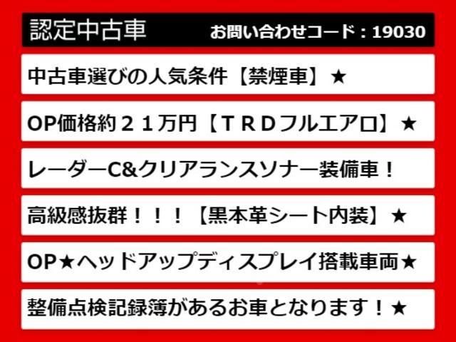 ＷＳレザーパッケージ　（ＴＲＤフルエアロ）（黒本革シート）（セーフティーセンス）（プリクラッシュ）（レーダークルーズ）（ＬＤＡ）（ＡＨＢ）（シートヒーター）（前席パワーシート）（整備記録簿）ＳＤナビ　ＬＥＤライト　ＥＴＣ(3枚目)