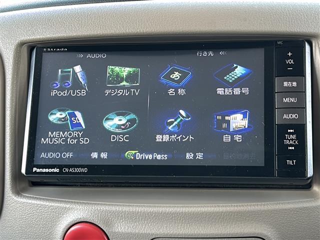 キューブ コダワリセレクション 禁煙車/アイドリングストップ/社外SDナビ/AM/FM/TV/CD/DVD/SD/IPOD/純正フロアマット/レザーシート/オートライト/電動格納ミラー/フォグランプ(4枚目)