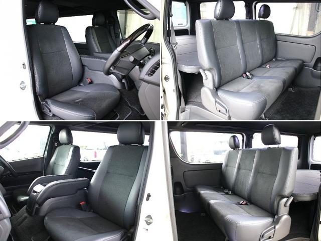 ハイエースバン スーパーGL ダークプライムII オフロード 新品タイヤ 新品アルミホイール BIG-Xパーフェクトフィット ETC2.0 ドラレコ有 フロアマット ルーフスピーカー アームレスト フロントスポイラー LEDテールランプ ベッドキット(4枚目)