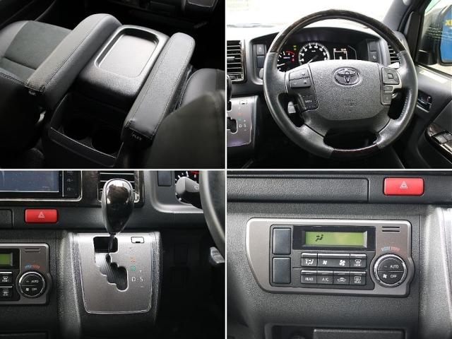 ハイエースバン スーパーGL ダークプライムII オフロード 新品タイヤ 新品アルミホイール BIG-Xパーフェクトフィット ETC2.0 ドラレコ有 フロアマット ルーフスピーカー アームレスト フロントスポイラー LEDテールランプ ベッドキット(6枚目)