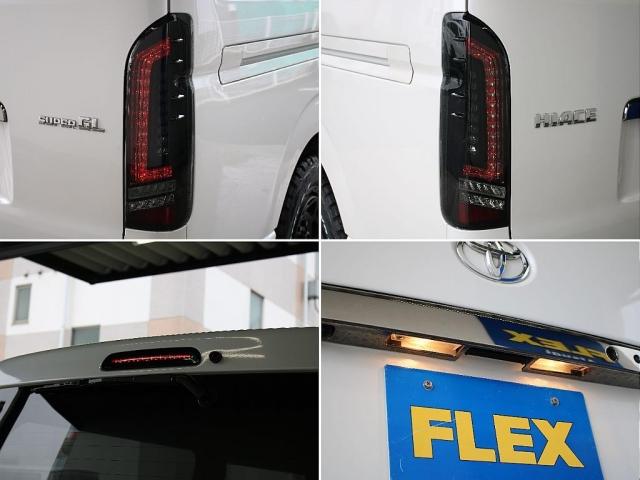 ハイエースバン スーパーGL ダークプライムII オフロード 新品タイヤ 新品アルミホイール BIG-Xパーフェクトフィット ETC2.0 ドラレコ有 フロアマット ルーフスピーカー アームレスト フロントスポイラー LEDテールランプ ベッドキット(14枚目)