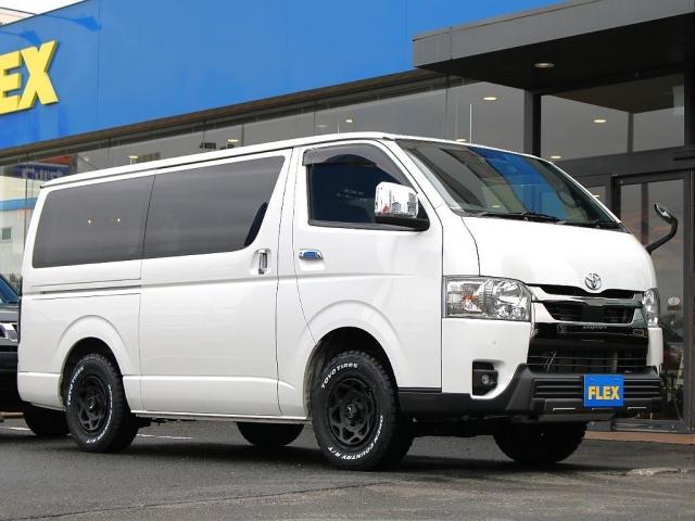 ハイエースバン スーパーGL ダークプライムII オフロード 新品タイヤ 新品アルミホイール BIG-Xパーフェクトフィット ETC2.0 ドラレコ有 フロアマット ルーフスピーカー アームレスト フロントスポイラー LEDテールランプ ベッドキット(19枚目)