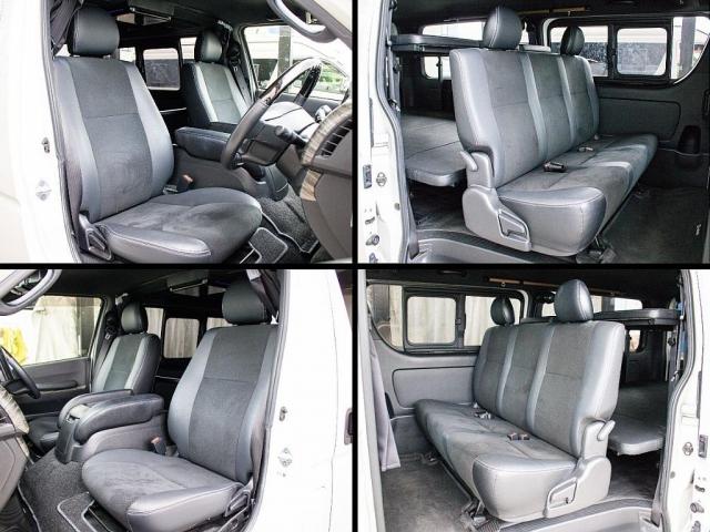 ハイエースバン スーパーGL ダークプライムII ロングボディ 二段ベッド パナソニックナビ パイオニアフリップダウンモニター 社外デジタルインナーミラー TRD オフロードバンパー マッドフラップ ETC アルミホイール 強化スタビライザー サテライトスピーカー(5枚目)