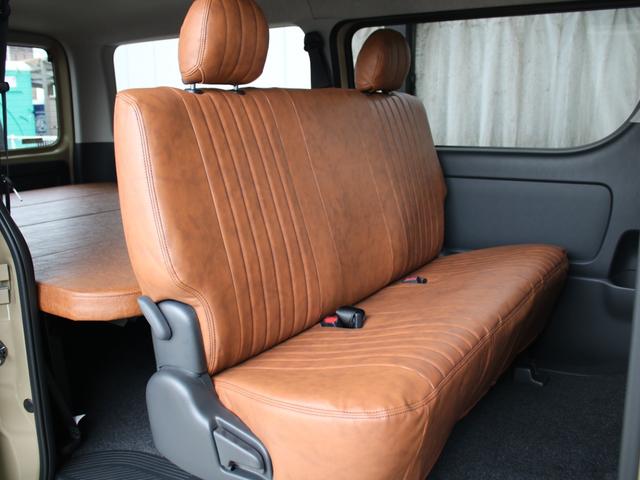 ハイエースバン ロングスーパーGL 丸目 BIG-Xナビ ETC2.0 パノラミックビューモニター エアバック アースカラー ベージュ フロントスポイラー アルミホイール LEDテール シートカバー全席 ベッドキット オーバーフェンダー(32枚目)
