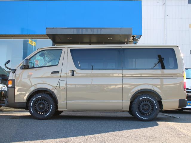 ハイエースバン ロングスーパーGL 丸目 BIG-Xナビ ETC2.0 パノラミックビューモニター エアバック アースカラー ベージュ フロントスポイラー アルミホイール LEDテール シートカバー全席 ベッドキット オーバーフェンダー(39枚目)