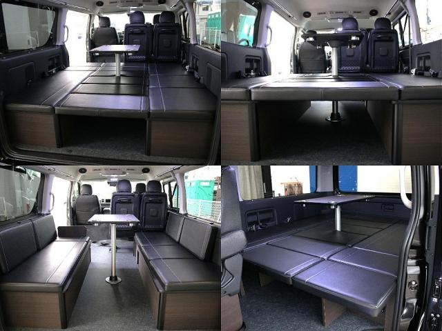 ハイエースワゴン GL BIG-Xナビ ETC2.0付 フリップダウン ルースピ アームレスト サイドバー LEDルームランプ フロントスポイラー オバフェン バルベロアルミホイール ナスカータイヤ ローダウン LEDテール(9枚目)