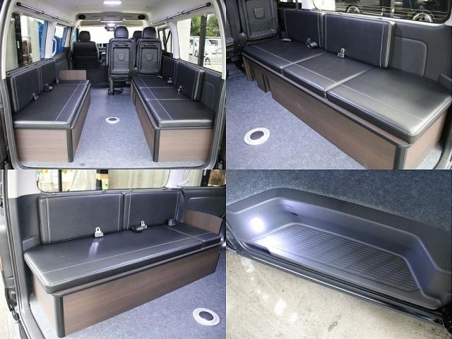 ハイエースワゴン GL BIG-Xナビ ETC2.0付 フリップダウン ルースピ アームレスト サイドバー LEDルームランプ フロントスポイラー オバフェン バルベロアルミホイール ナスカータイヤ ローダウン LEDテール(10枚目)