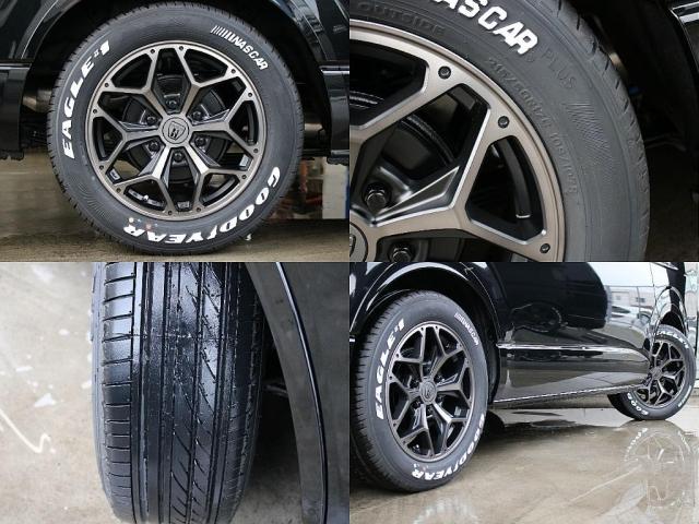 ハイエースワゴン GL BIG-Xナビ ETC2.0付 フリップダウン ルースピ アームレスト サイドバー LEDルームランプ フロントスポイラー オバフェン バルベロアルミホイール ナスカータイヤ ローダウン LEDテール(17枚目)