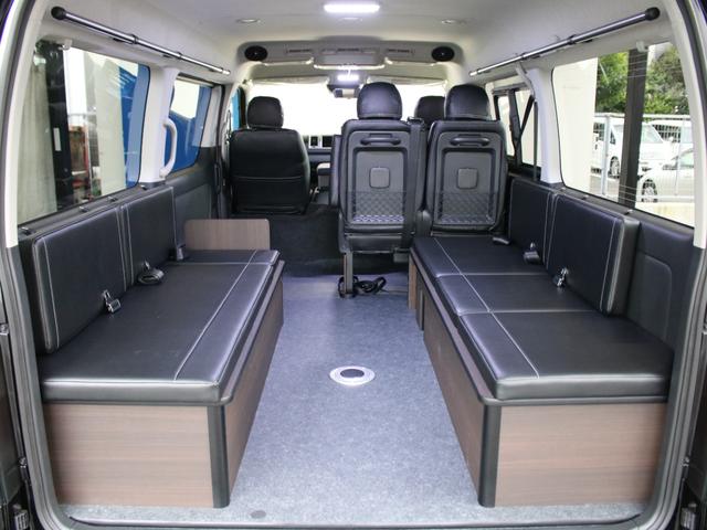 ハイエースワゴン GL BIG-Xナビ ETC2.0付 フリップダウン ルースピ アームレスト サイドバー LEDルームランプ フロントスポイラー オバフェン バルベロアルミホイール ナスカータイヤ ローダウン LEDテール(30枚目)