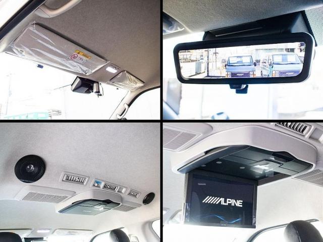 ハイエースワゴン ＧＬ　ＢＩＧ－Ｘナビ　ＥＴＣ２．０　フリップダウン　ルースピ　ローダウン　フロントスポイラー　オバフェン　アヴェスト　ウィンカーミラー　インパネ　シートカバー　エアバック　フローリング　ベッドキット　ＬＥＤ（6枚目）