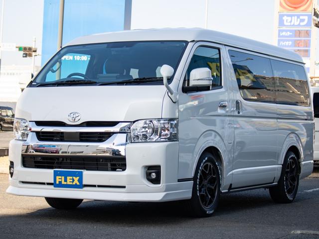 ハイエースワゴン ＧＬ　ＢＩＧ－Ｘナビ　ＥＴＣ２．０　フリップダウン　ルースピ　ローダウン　フロントスポイラー　オバフェン　アヴェスト　ウィンカーミラー　インパネ　シートカバー　エアバック　フローリング　ベッドキット　ＬＥＤ（72枚目）
