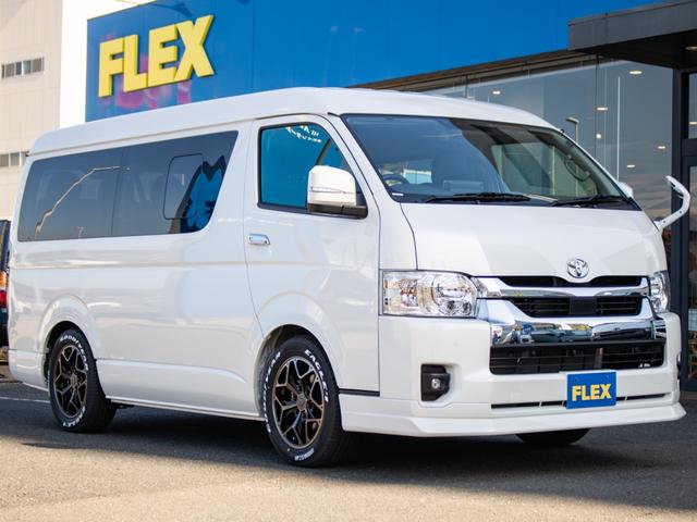 ハイエースワゴン ＧＬ　ＢＩＧ－Ｘナビ　ＥＴＣ２．０　フリップダウン　ルースピ　ローダウン　フロントスポイラー　オバフェン　アヴェスト　ウィンカーミラー　インパネ　シートカバー　エアバック　フローリング　ベッドキット　ＬＥＤ（78枚目）