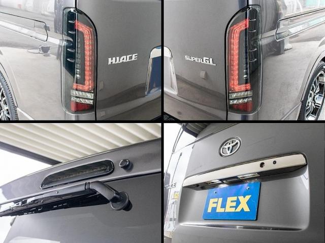 ハイエースバン スーパーGL ダークプライムII ガンメタリック カロッツェリアナビ ETC2.0付 バックカメラ 前後ドラレコ アルミホイール ヨコハマパラダ スポイラー オバフェン LEDテール ローダウン ストスパ ハイマウント ベッドキット付(14枚目)