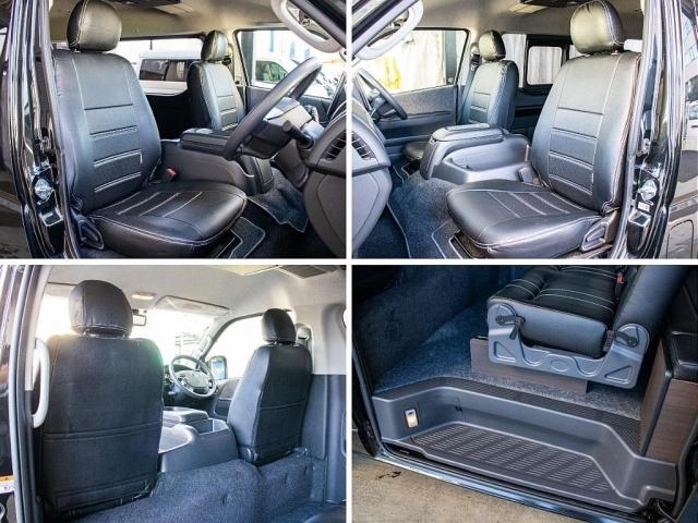 ハイエースワゴン GL ロング BIG-Xパーフェクトフィットナビ ETC2.0付 バックカメラ連動 12.8フリップ ルースピ シートカバー LEDテール アルミホイール ナスカータイヤ オバフェン フロントスポイラー ローダウン(8枚目)