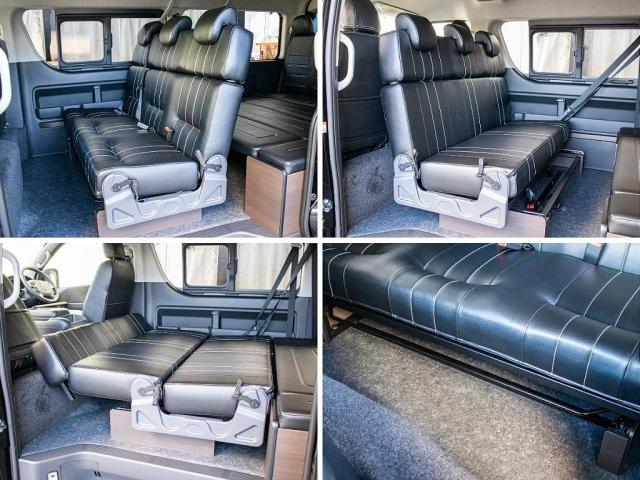 ハイエースワゴン GL ロング BIG-Xパーフェクトフィットナビ ETC2.0付 バックカメラ連動 12.8フリップ ルースピ シートカバー LEDテール アルミホイール ナスカータイヤ オバフェン フロントスポイラー ローダウン(10枚目)