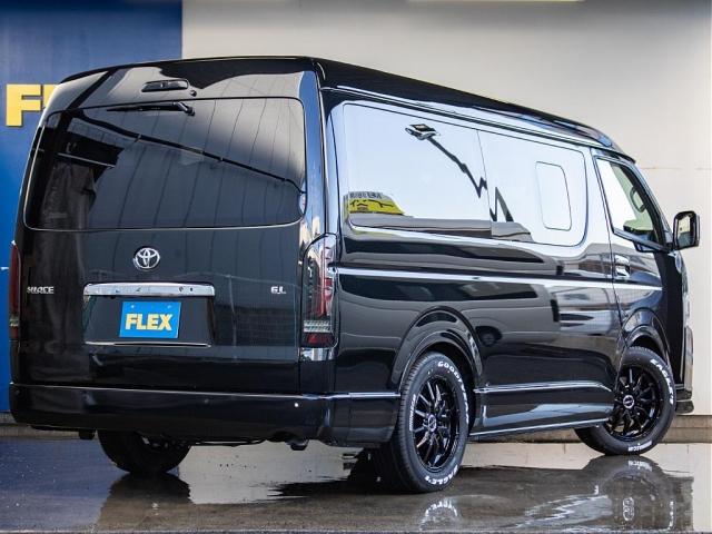 ハイエースワゴン GL ロング BIG-Xパーフェクトフィットナビ ETC2.0付 バックカメラ連動 12.8フリップ ルースピ シートカバー LEDテール アルミホイール ナスカータイヤ オバフェン フロントスポイラー ローダウン(14枚目)